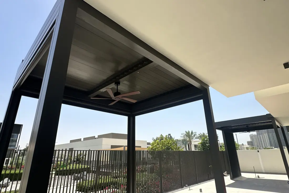 Sierra Bioclimatic Pergola installed at a villa in Dubai Hills