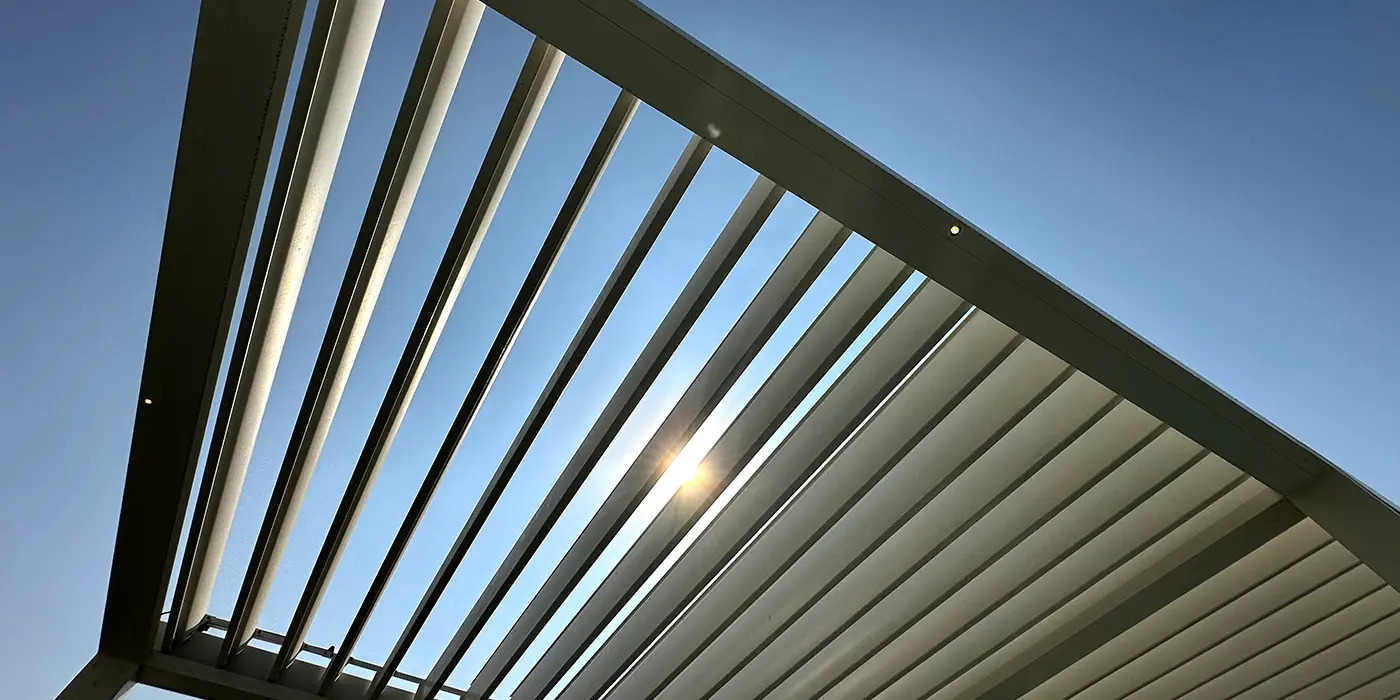 Louvred pergola installation in Dubai